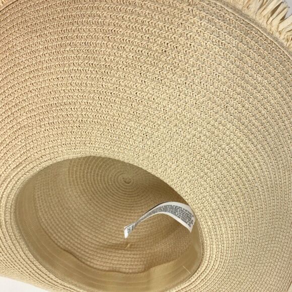 Wide Brim Straw Grass Woven Sun Hat with Cherries Womans Beach Boho Peasant - Picture 11 of 13